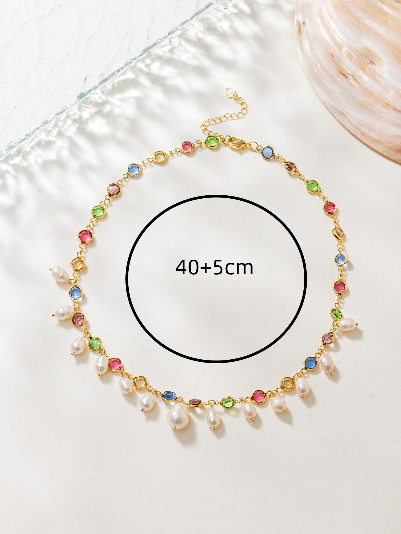 Colar em Ouro 18k com Pérolas Barrocas e Zircônias Color
