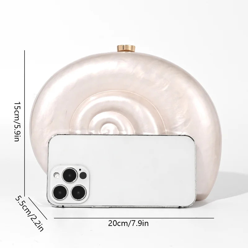 Bolsa Clutch Caracol Perla