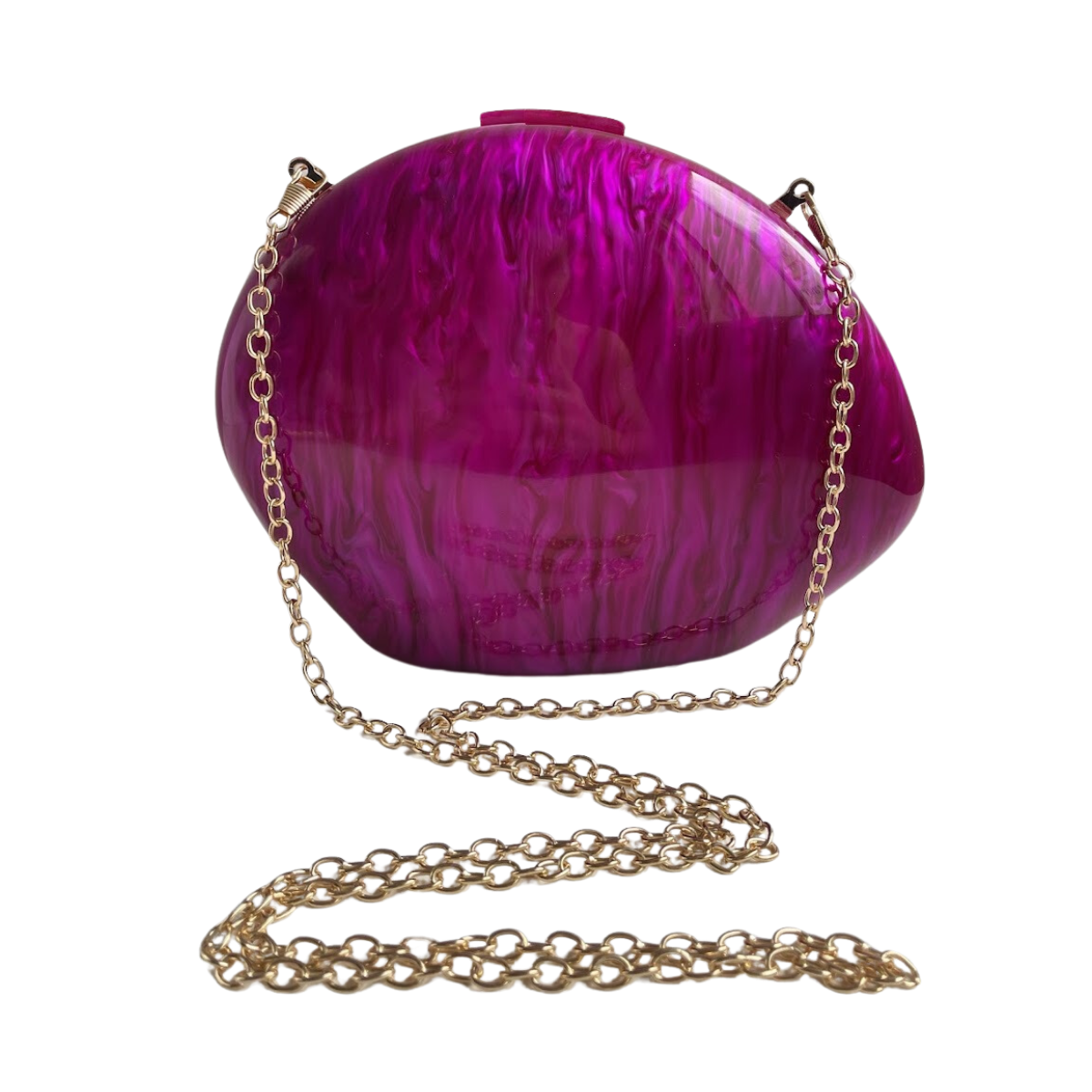 Bolsa Clutch Oval Fúcsia