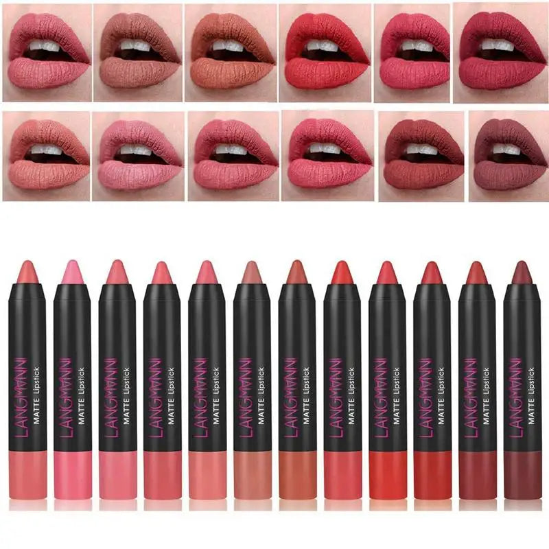 Batom Langmanni 12pcs Sexy Matte - Longa Duração
