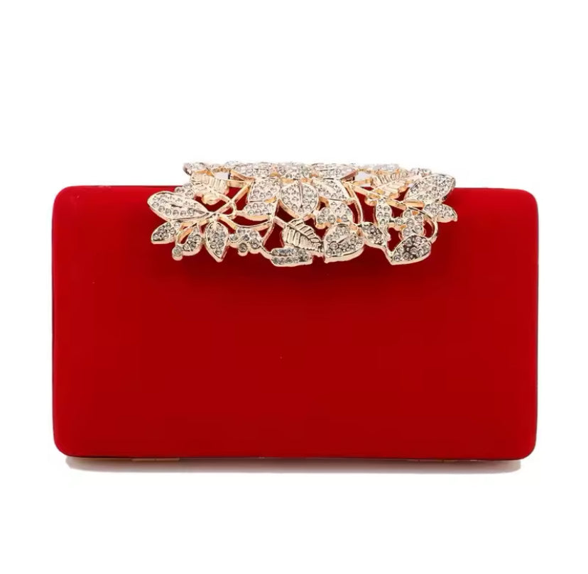 Clutch Veludo Flor Siena