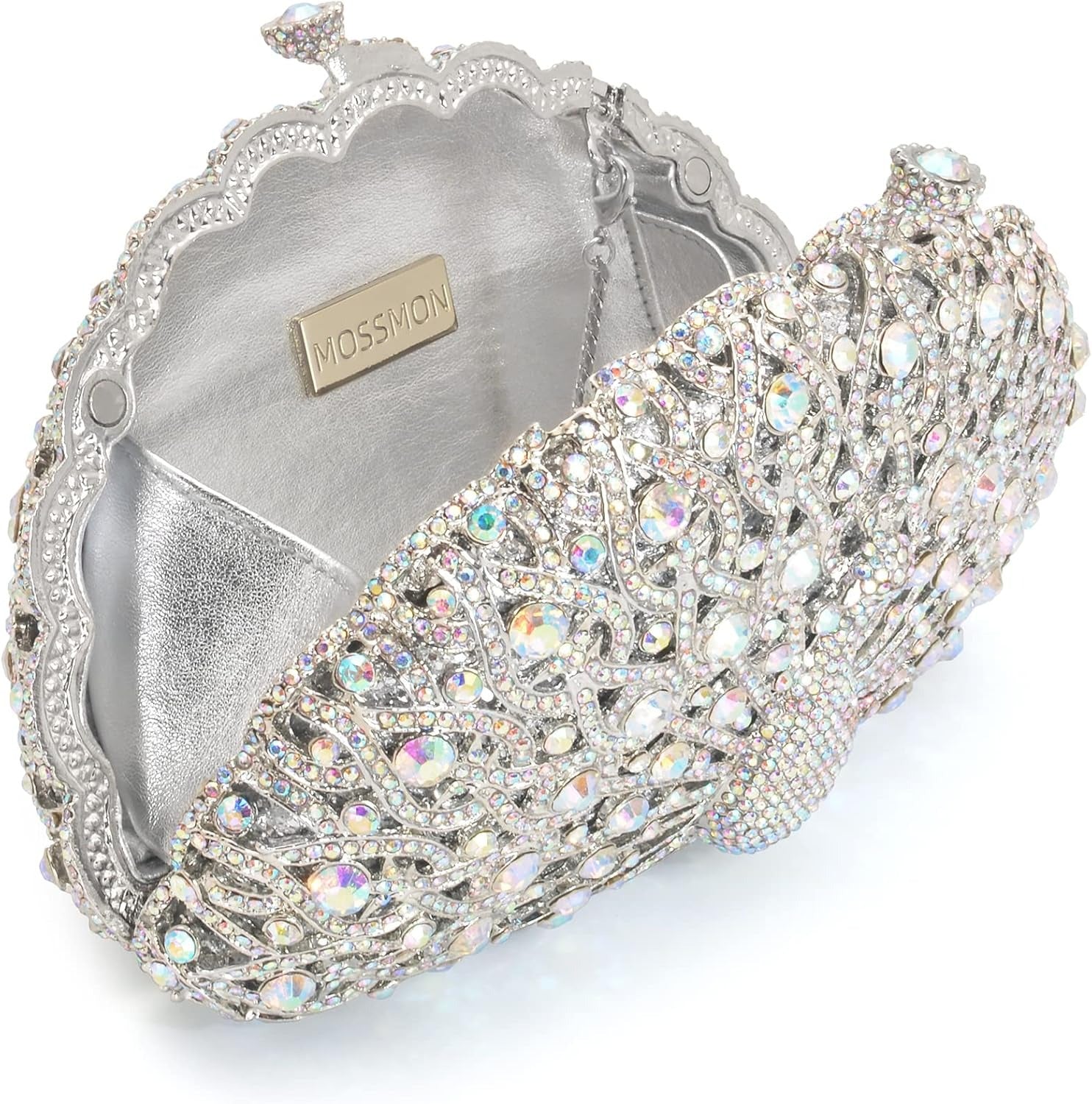 Clutch Prata Cristal Pavone Mossmon