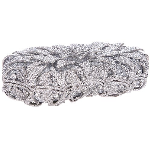 Clutch Metal Floral Cristal