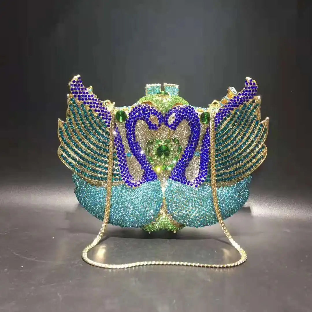 Bolsa feminina de embreagem prateada lantejoulas, bolsa nupcial, festa de casamento, embreagens metálicas, bolsa azul, lantejoulas, diamante, Minaudiere, noite