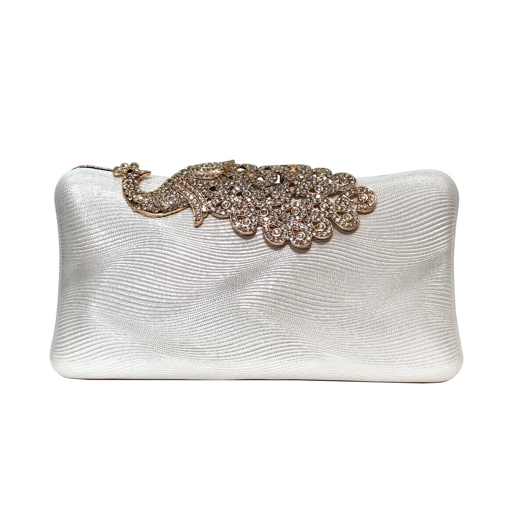 Daiwei bolsa feminina com cristais/glitter, bolsa de mão pequena para festa noturna em cor sólida