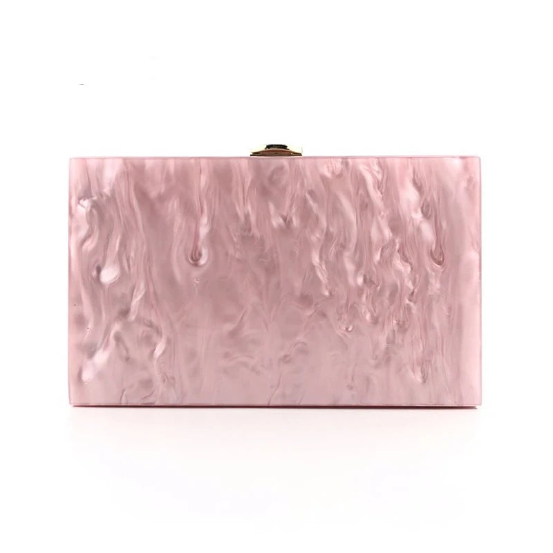 Novo design acrílico sacos de noite pure pink embreagem bolsa festa de casamento bolsas luxo corrente ombro crossbody bolsa feminina carteira