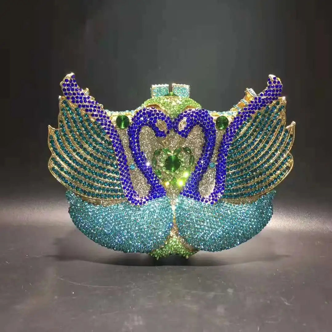 Bolsa feminina de embreagem prateada lantejoulas, bolsa nupcial, festa de casamento, embreagens metálicas, bolsa azul, lantejoulas, diamante, Minaudiere, noite