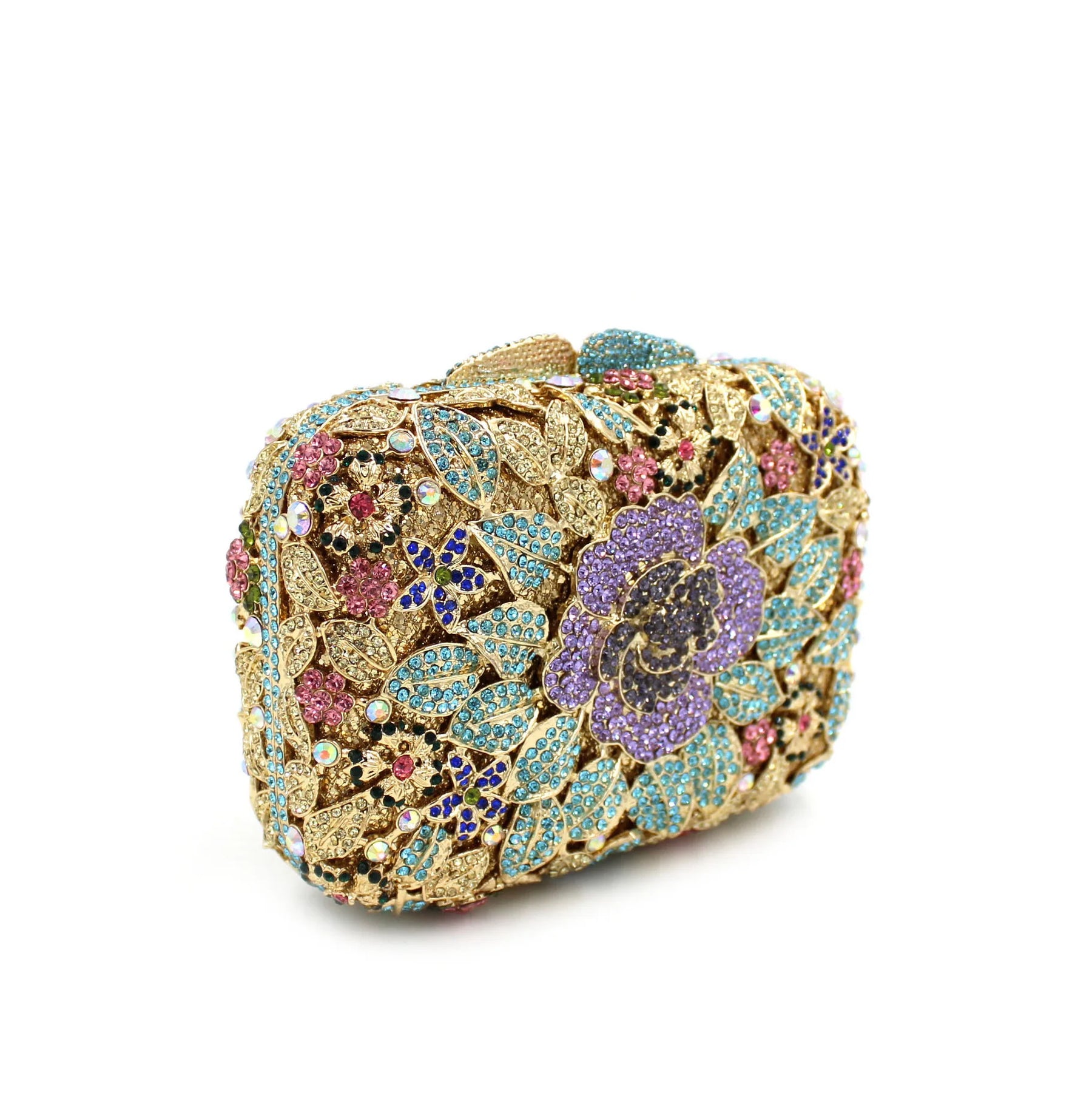 Sacos de flores cristal embreagem noite bolsa whtuoheng feminino diamante strass bolsas formal festa casamento roxo/azul/dourado sacos