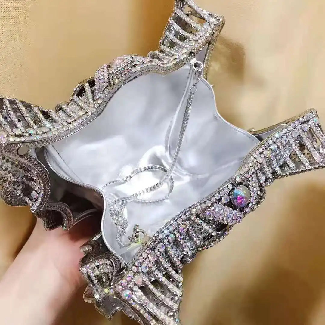 Bolsa feminina de embreagem prateada lantejoulas, bolsa nupcial, festa de casamento, embreagens metálicas, bolsa azul, lantejoulas, diamante, Minaudiere, noite