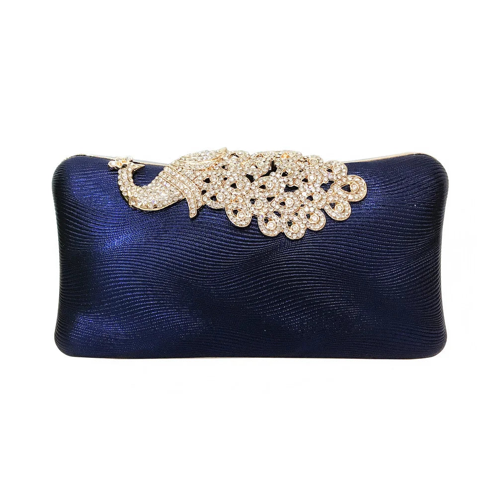 Daiwei bolsa feminina com cristais/glitter, bolsa de mão pequena para festa noturna em cor sólida