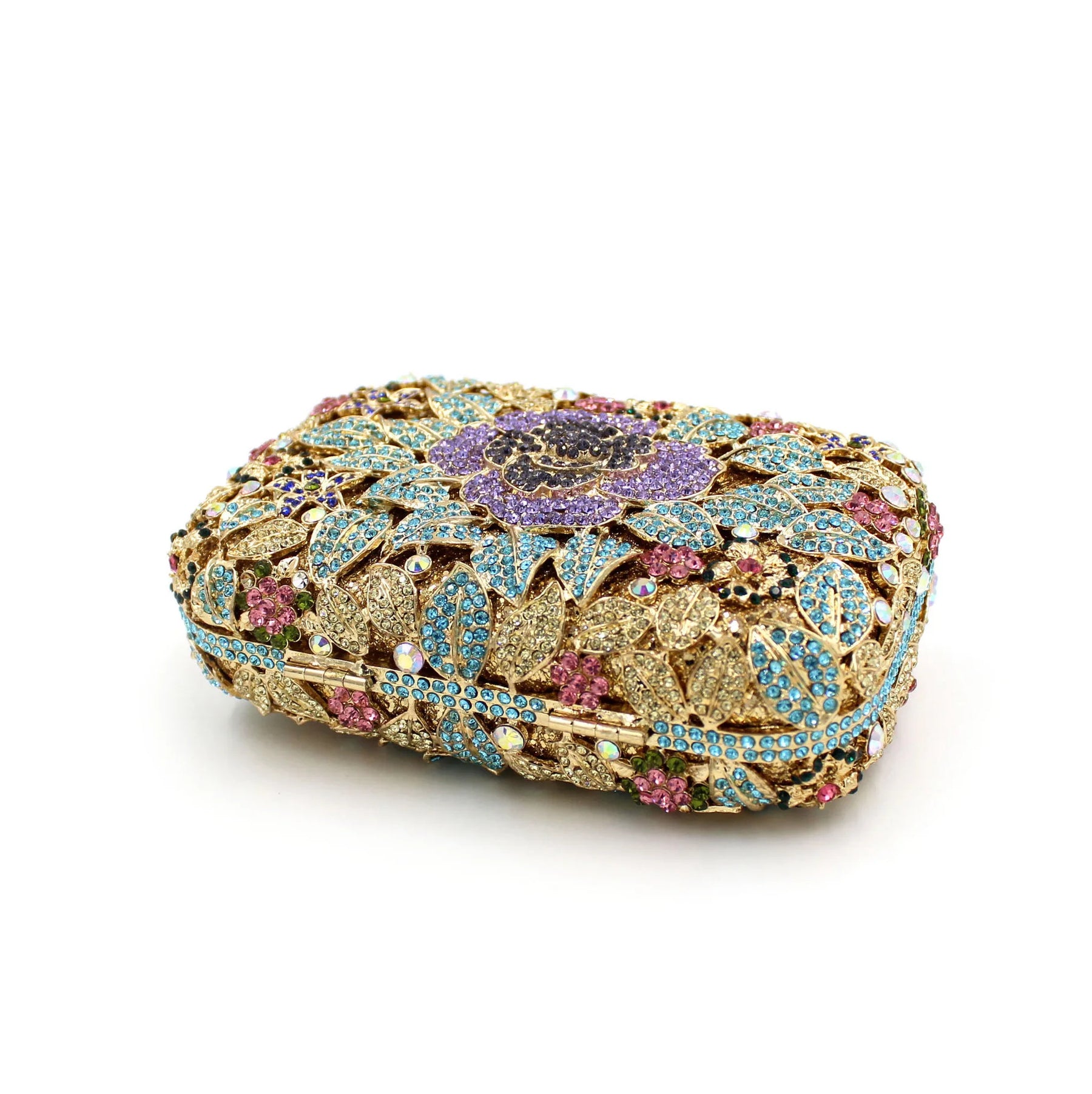Sacos de flores cristal embreagem noite bolsa whtuoheng feminino diamante strass bolsas formal festa casamento roxo/azul/dourado sacos
