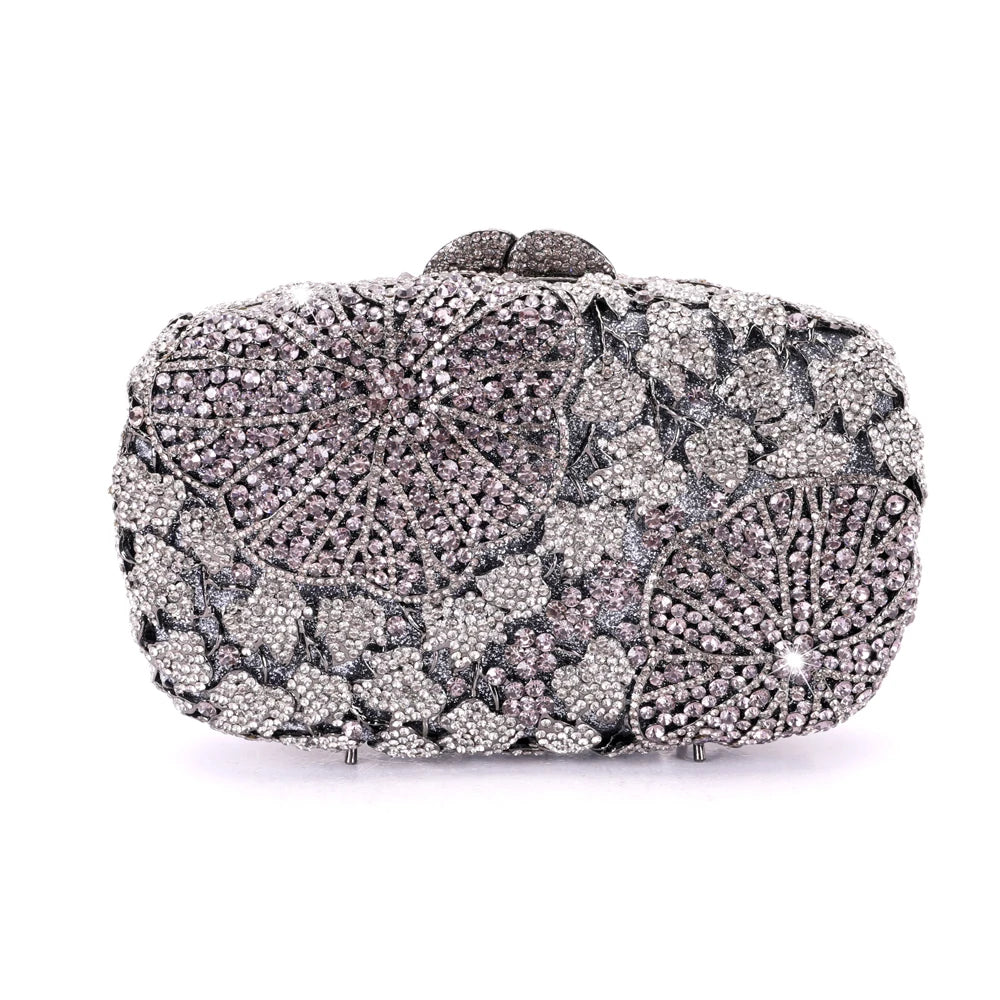 Xiyuan deslumbrante feminino verde/rosa cristal bolsa de embreagem sacos de noite nupcial festa de casamento diamante metal garras bolsa e bolsa