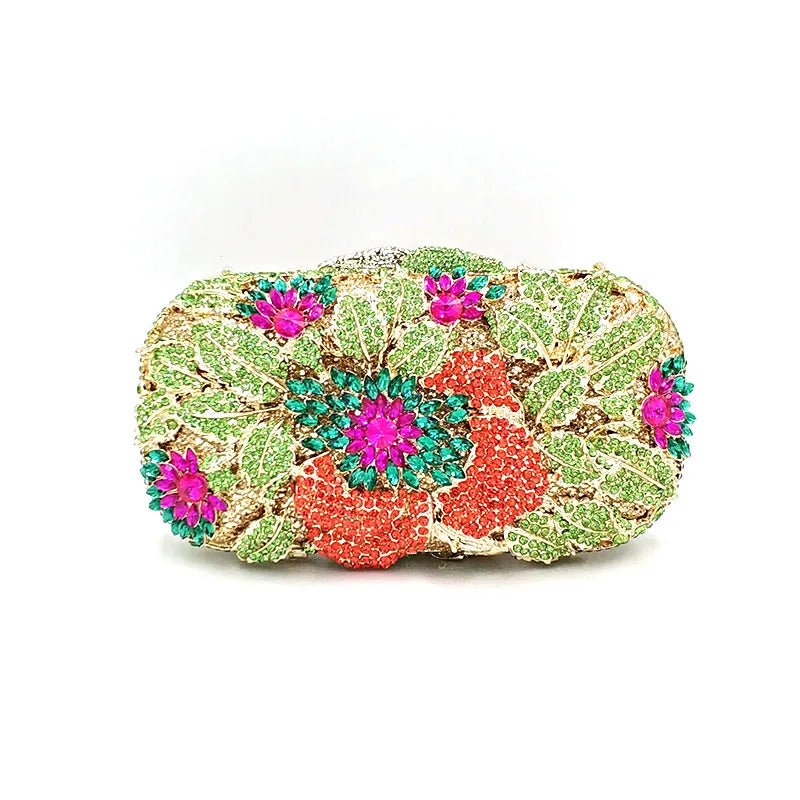 Clutch Metal Cristal Rose Belle