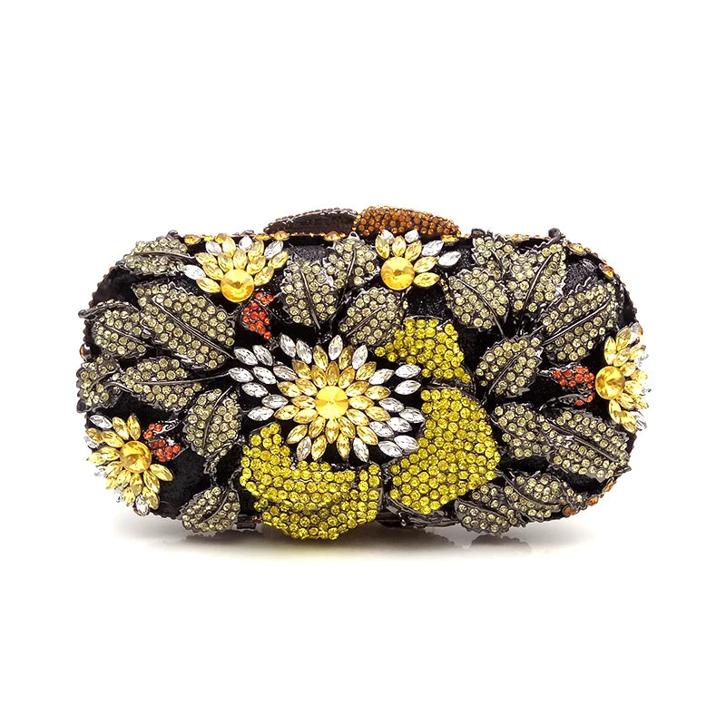 Clutch Metal Cristal Rose Belle