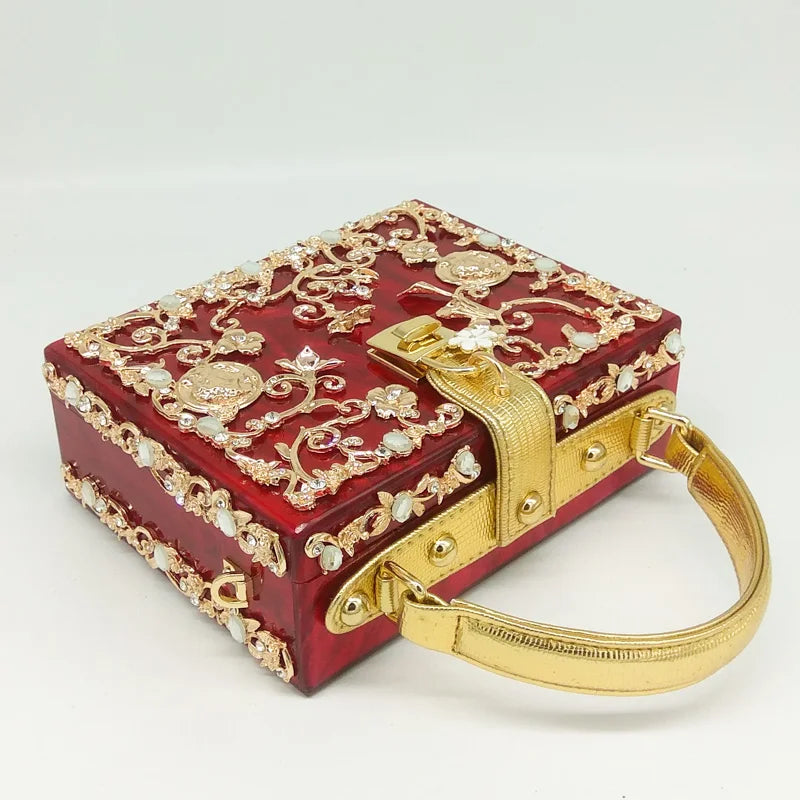 Bolsa de ombro feminina delicada de flor, bolsa de mão luxuosa de acrílico com bolsas transversais da moda, para mulheres