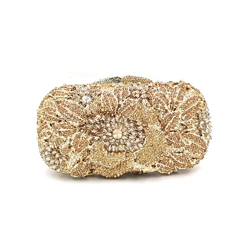Clutch Metal Cristal Rose Belle