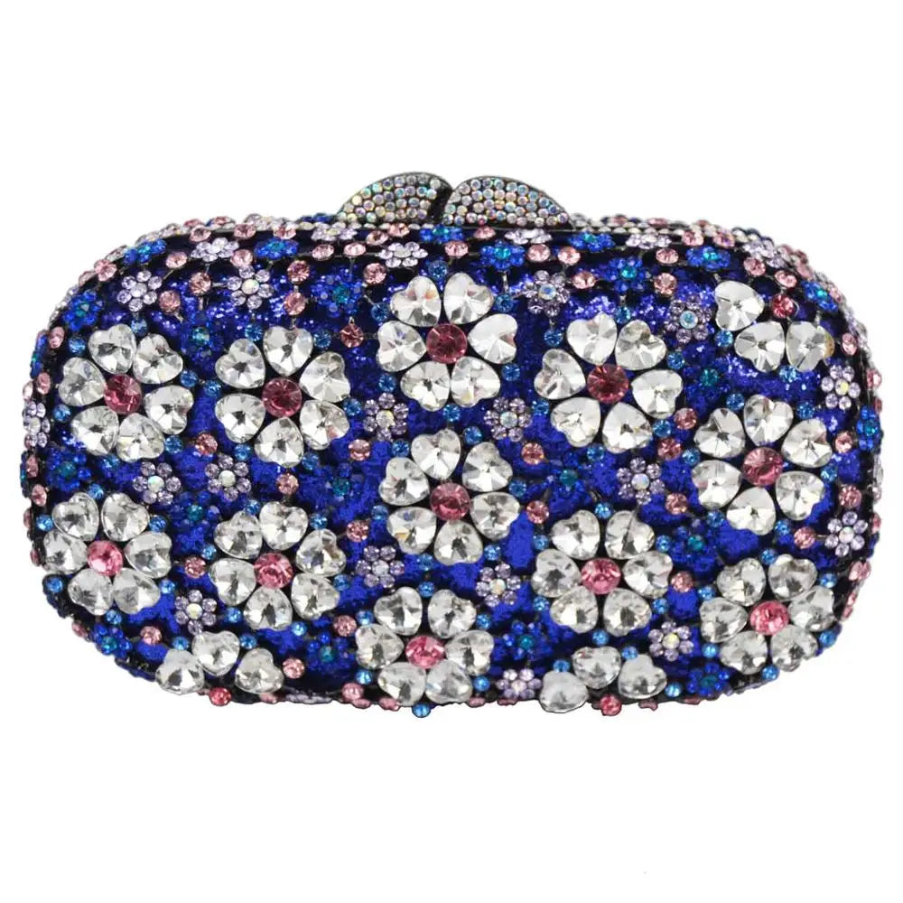 Khannet-sc781 saco de noite feminino, saco de noite luxuoso com padrão floral e strass esmeralda