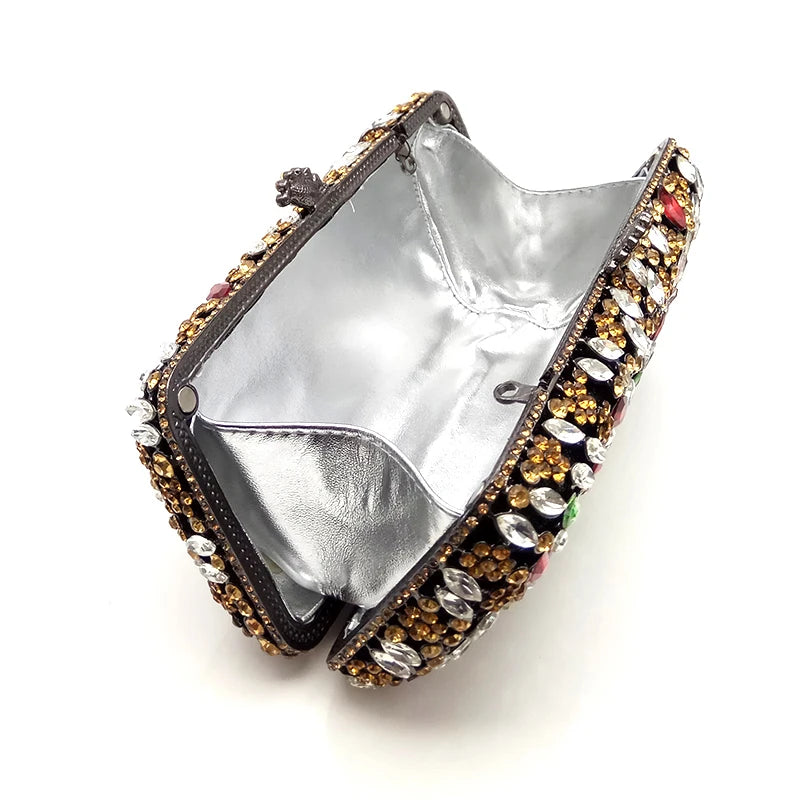 Clutch Metal Cristal Rose Belle