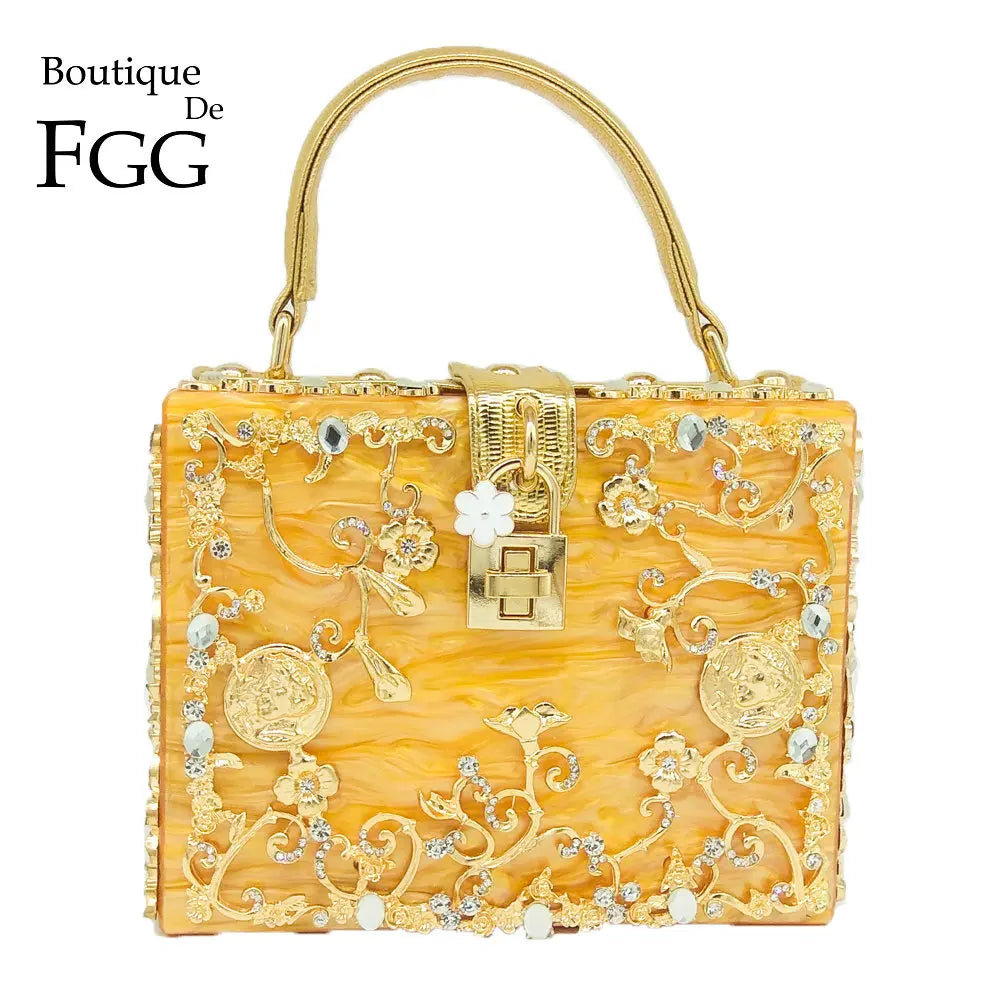 Bolsa de ombro feminina delicada de flor, bolsa de mão luxuosa de acrílico com bolsas transversais da moda, para mulheres