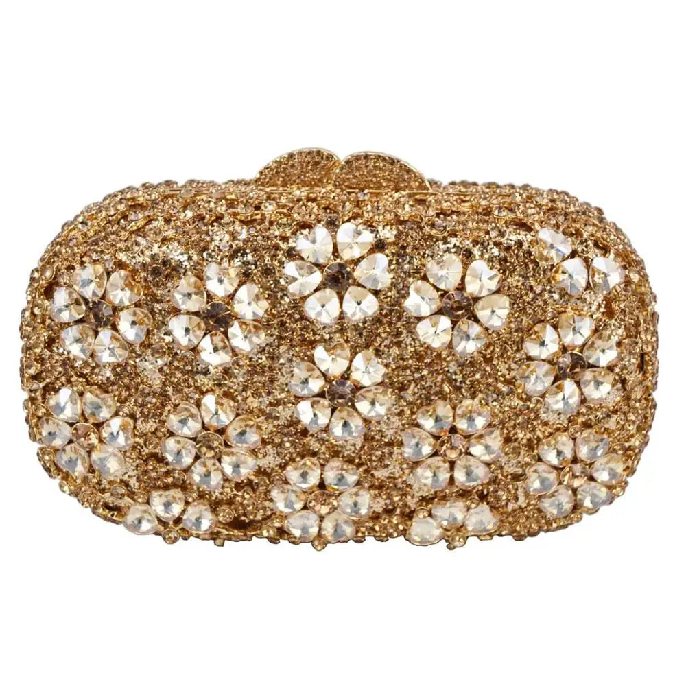 Khannet-sc781 saco de noite feminino, saco de noite luxuoso com padrão floral e strass esmeralda