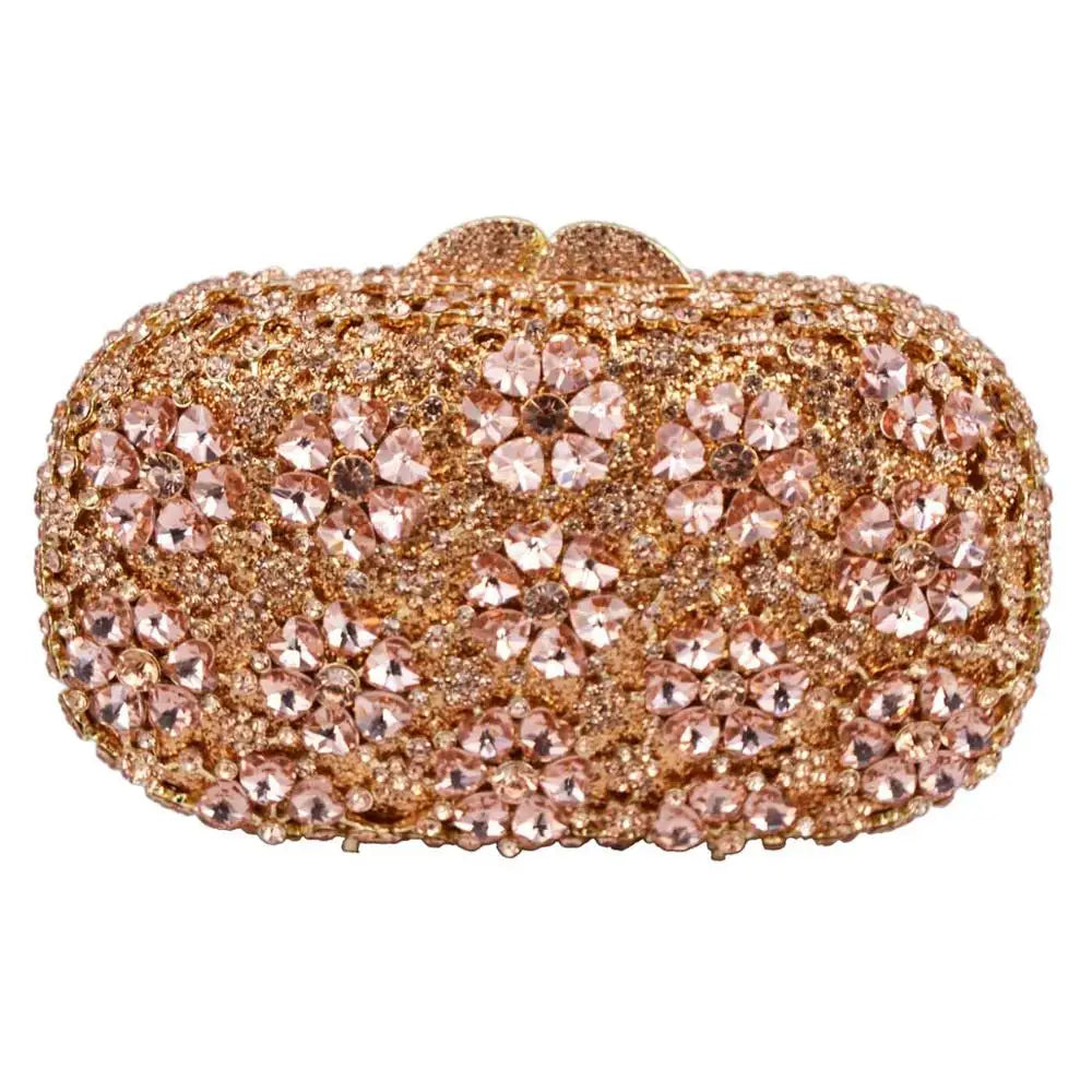 Khannet-sc781 saco de noite feminino, saco de noite luxuoso com padrão floral e strass esmeralda