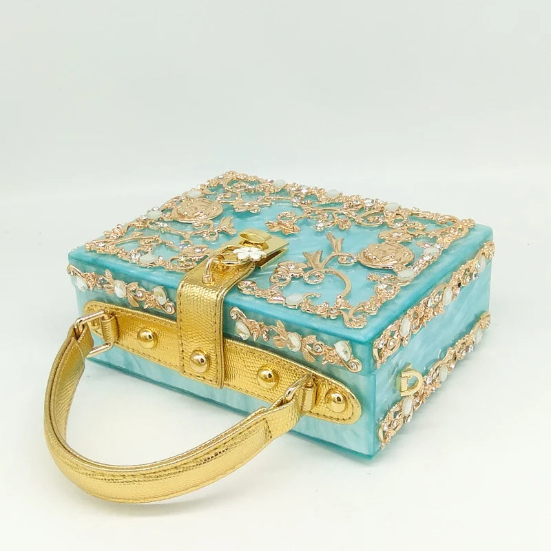 Bolsa de ombro feminina delicada de flor, bolsa de mão luxuosa de acrílico com bolsas transversais da moda, para mulheres