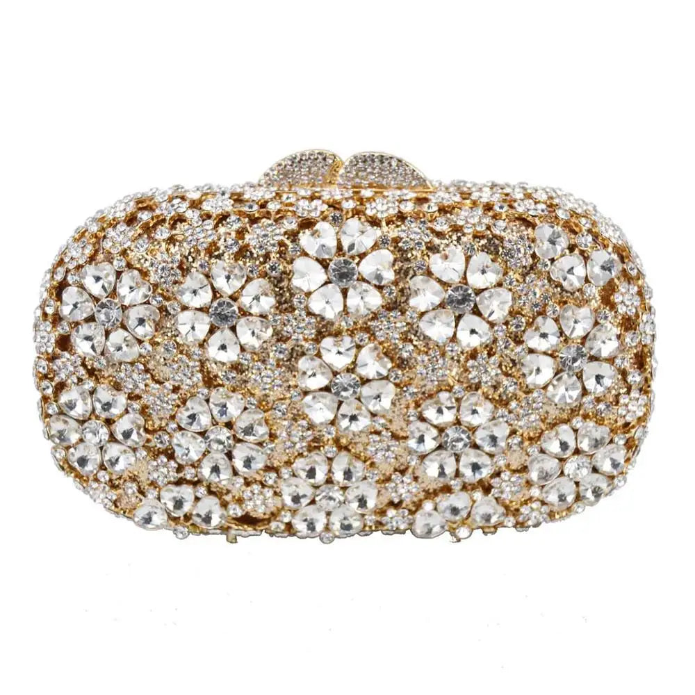 Khannet-sc781 saco de noite feminino, saco de noite luxuoso com padrão floral e strass esmeralda