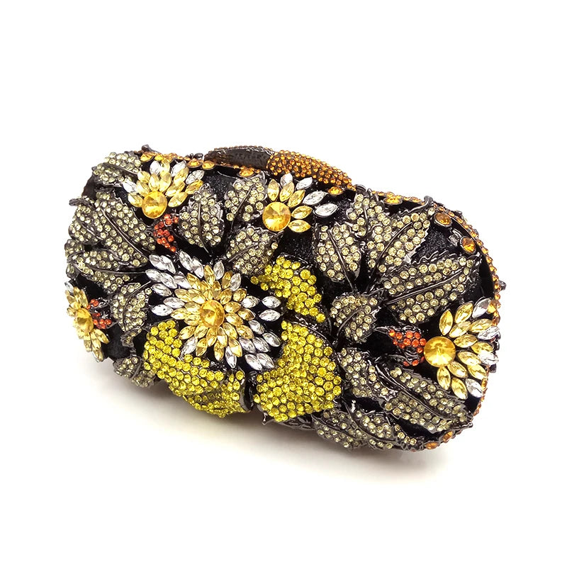 Clutch Metal Cristal Rose Belle