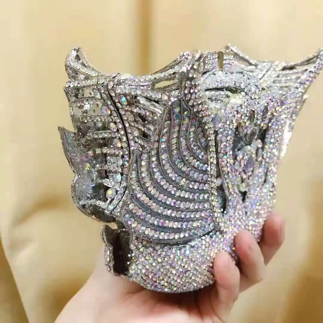 Bolsa feminina de embreagem prateada lantejoulas, bolsa nupcial, festa de casamento, embreagens metálicas, bolsa azul, lantejoulas, diamante, Minaudiere, noite