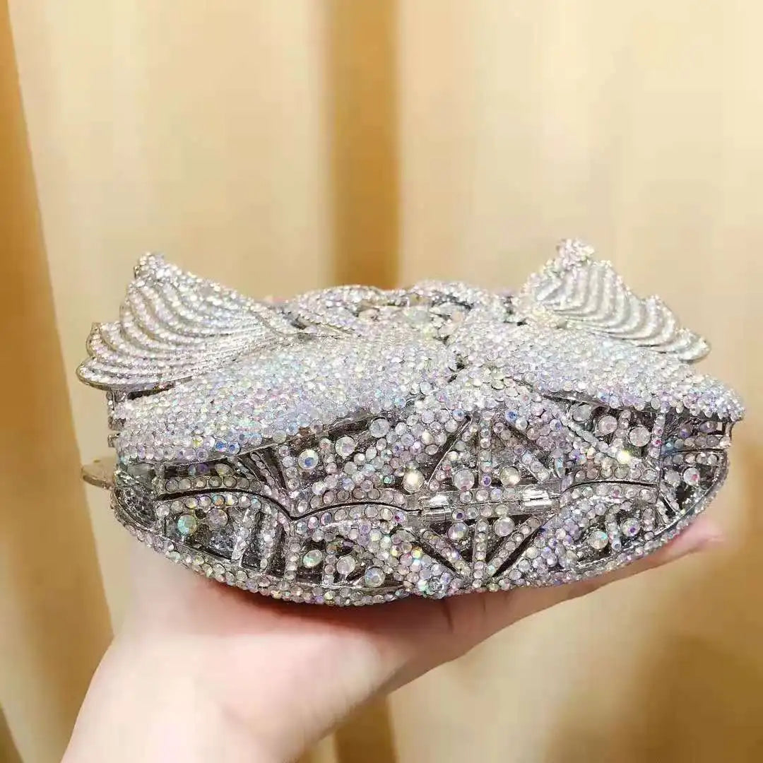 Bolsa feminina de embreagem prateada lantejoulas, bolsa nupcial, festa de casamento, embreagens metálicas, bolsa azul, lantejoulas, diamante, Minaudiere, noite