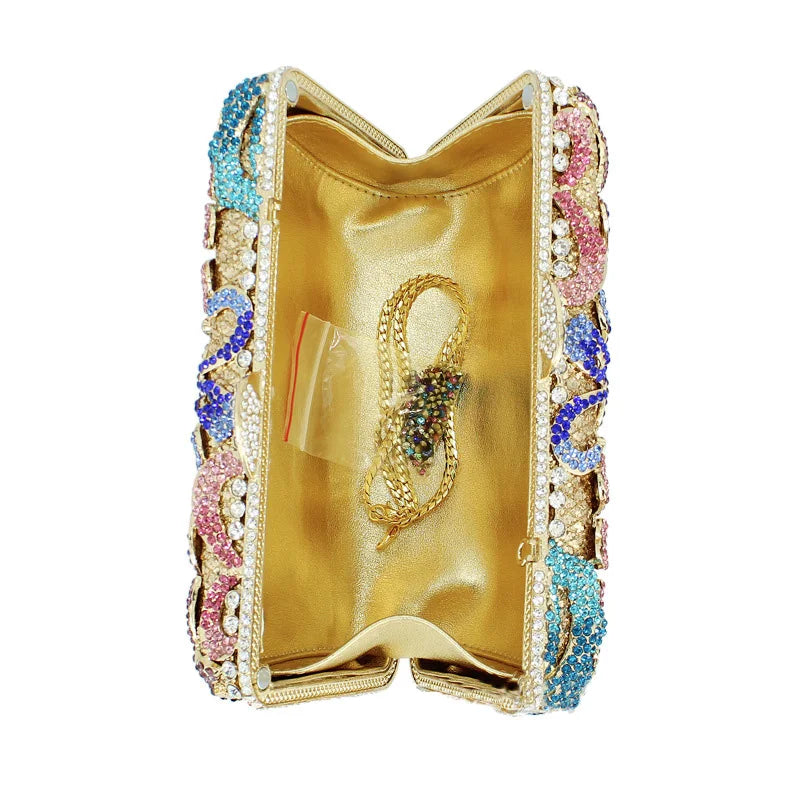 Senhora colorida flor diamante embreagem saco de noite das mulheres ombro corrente bolsa senhoras strass festa casamento mini pedra garras