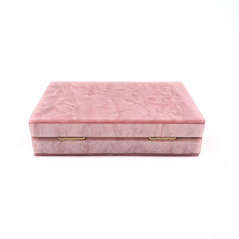 Novo design acrílico sacos de noite pure pink embreagem bolsa festa de casamento bolsas luxo corrente ombro crossbody bolsa feminina carteira