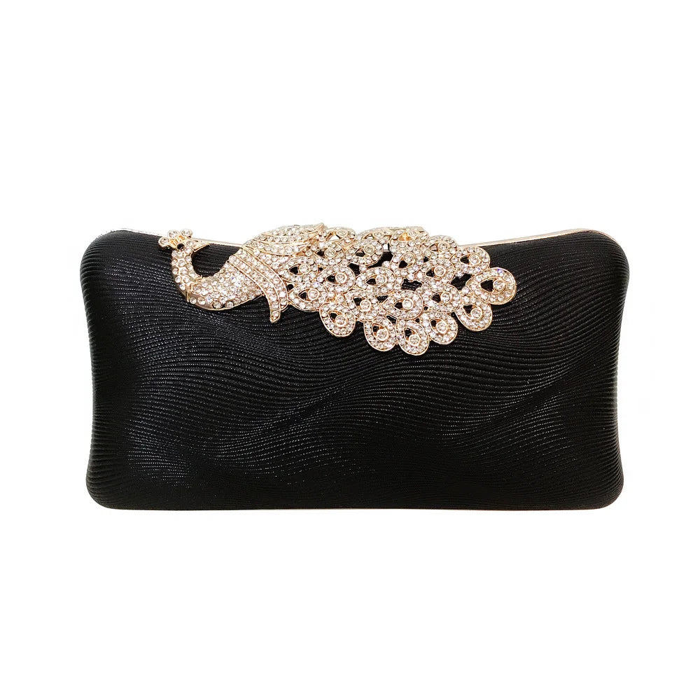 Daiwei bolsa feminina com cristais/glitter, bolsa de mão pequena para festa noturna em cor sólida