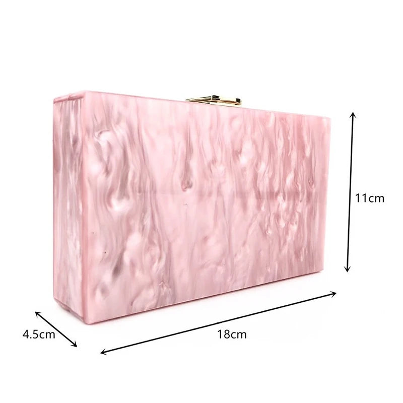 Novo design acrílico sacos de noite pure pink embreagem bolsa festa de casamento bolsas luxo corrente ombro crossbody bolsa feminina carteira