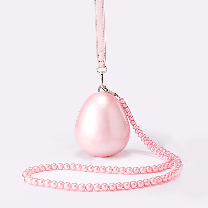 Mini bolsa de pérola crossbody colar de contas bolsa de ombro ovo noite moda totebag feminino mão senhora bolsas de telefone pequena mulher