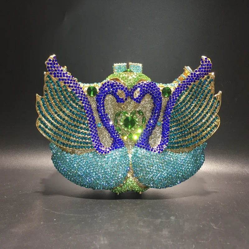 Bolsa feminina de embreagem prateada lantejoulas, bolsa nupcial, festa de casamento, embreagens metálicas, bolsa azul, lantejoulas, diamante, Minaudiere, noite