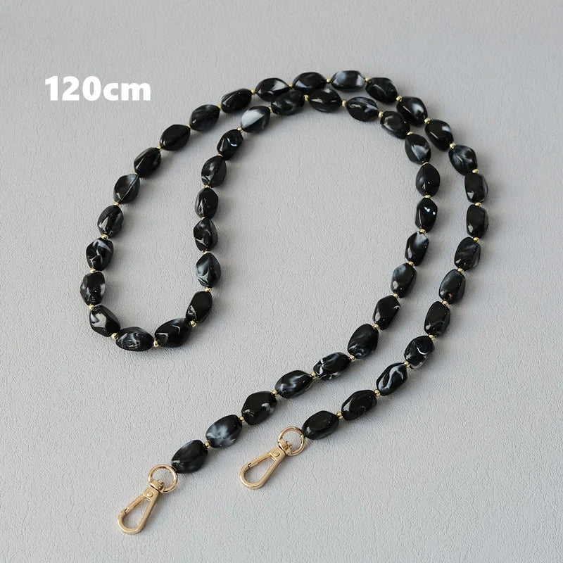 Corrente frisada destacável para mulheres, bolsa acrílica, alça de ombro, corrente, branca, monocromática, destacável, luxo, nova moda