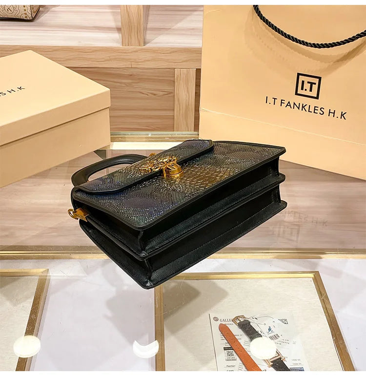Bolsa tiracolo de cor contrastante feminina, de alta qualidade, marca de luxo, designer de luz, nova, primavera, verão, 2022