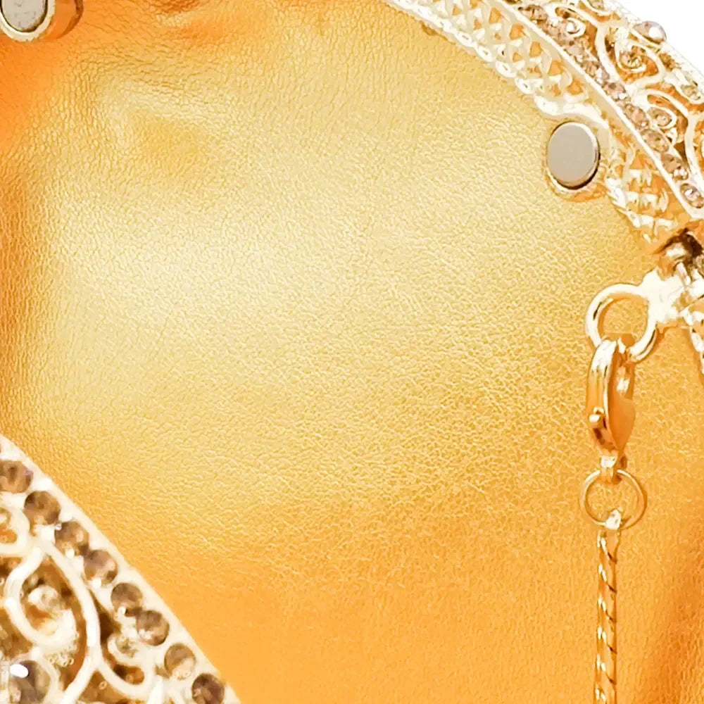 Boutique de fgg (em estoque) redondo circular oco para fora das mulheres cristal embreagem noite minaudiere saco casamento bolsa nupcial