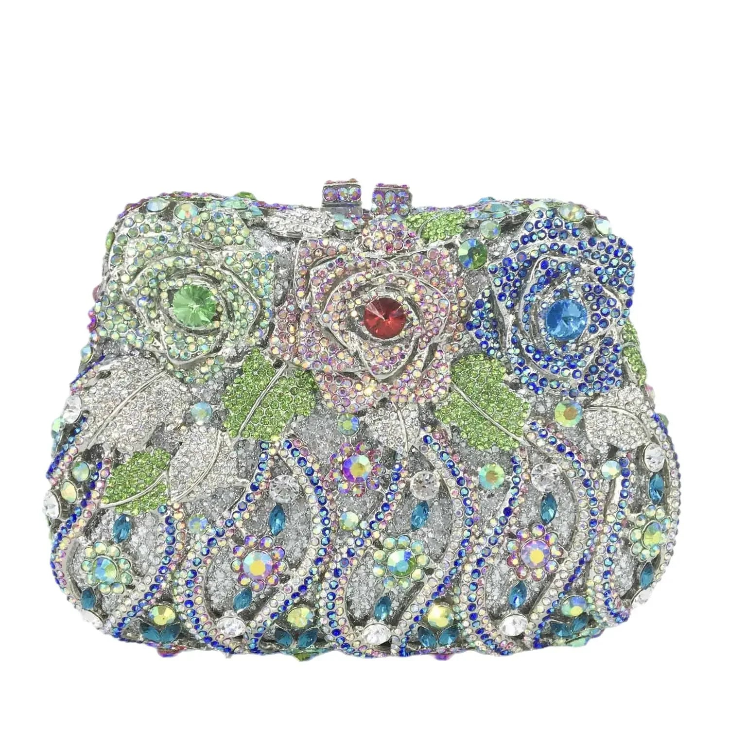 Boutique de fgg elegante feminino flor bolsas de noite cristal bolsa embreagem formal festa casamento nupcial strass bolsa embreagem