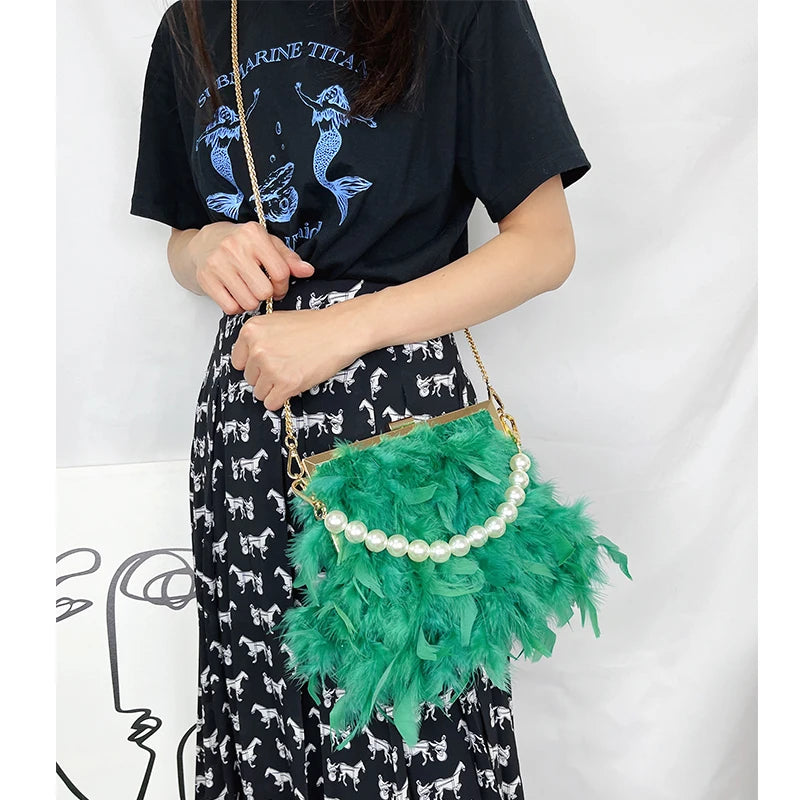 Bolsas de luxo para mulheres, bolsa de embreagem noturna, bolsa de ombro, corrente de pérolas, bolsa de casamento designer 12 cores