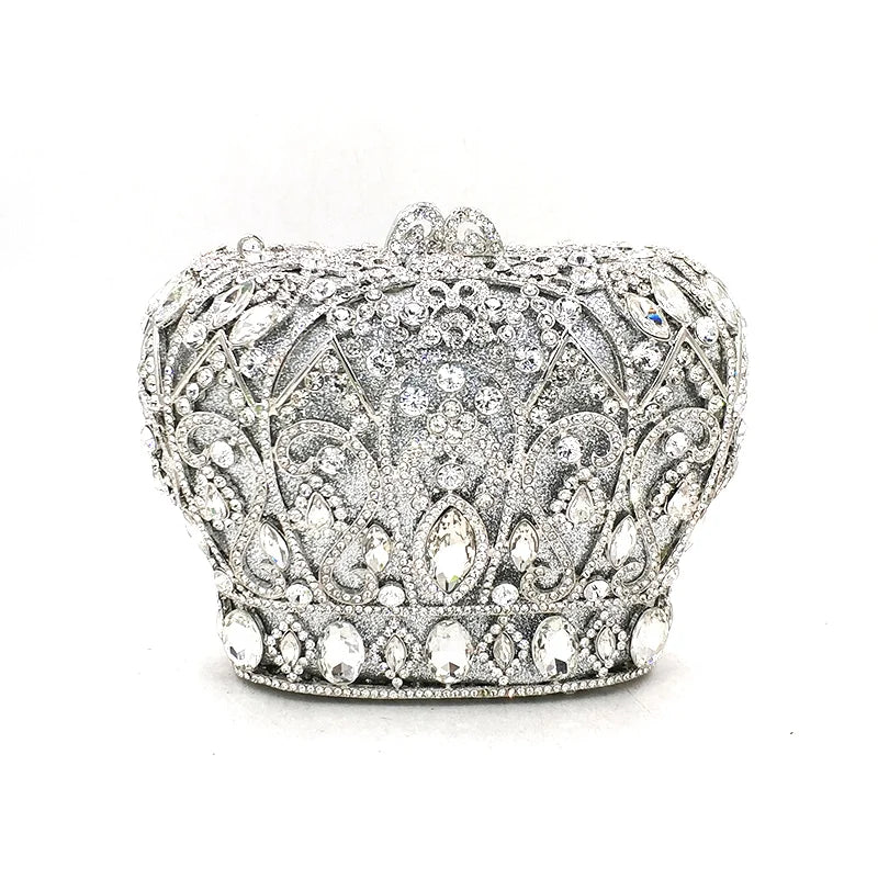 Mulheres festa à noite bolsa diamantes luxo cristal garras elegantes senhoras bolsas festa de casamento nupcial coroa real bolsas saco