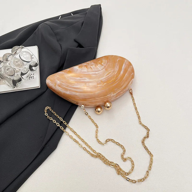 Bolsa de mão de noite acrílica em formato irregular, bolsa de mão luxuosa brilhante para mulheres, bolsa para vestido de festa de coquetel