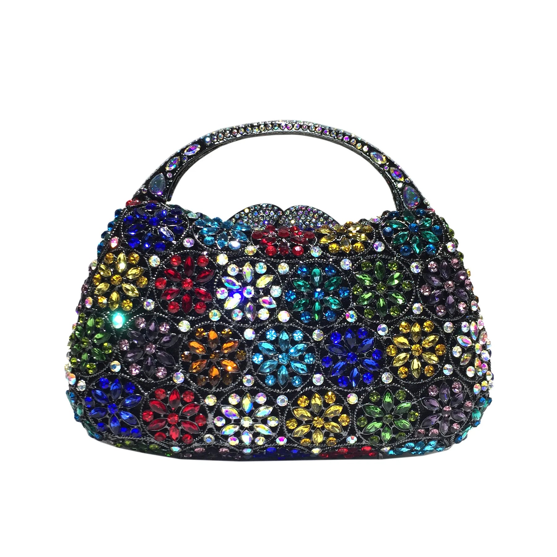 Mulheres strass alça superior bolsas pedras saco de noite minaudiere casamento embreagem nupcial tote senhoras corrente metal bolsa