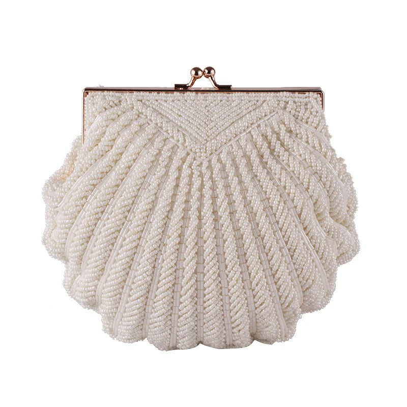 Bolsa e bolsa de casamento para mulheres, Sacos elegantes para festa à noite, Embreagens de casamento branco, Fêmea Frisada Clutch Bag Sac