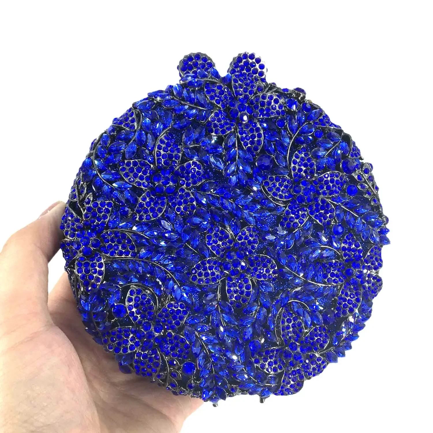 Boutique de fgg luz azul safira flor cristal sacos de noite para festa de casamento feminino strass bolsas nupcial saco de embreagem