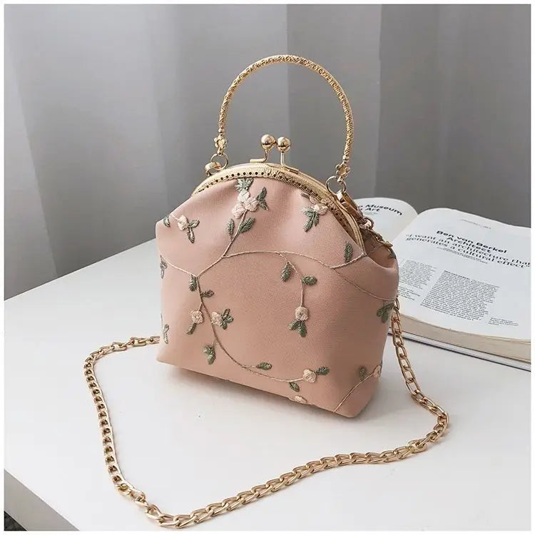 Vintage bordado rendas flores concha bloqueio bolsas para mulheres saco de casamento pequena corrente feminina ombro crossbody saco franja sacos