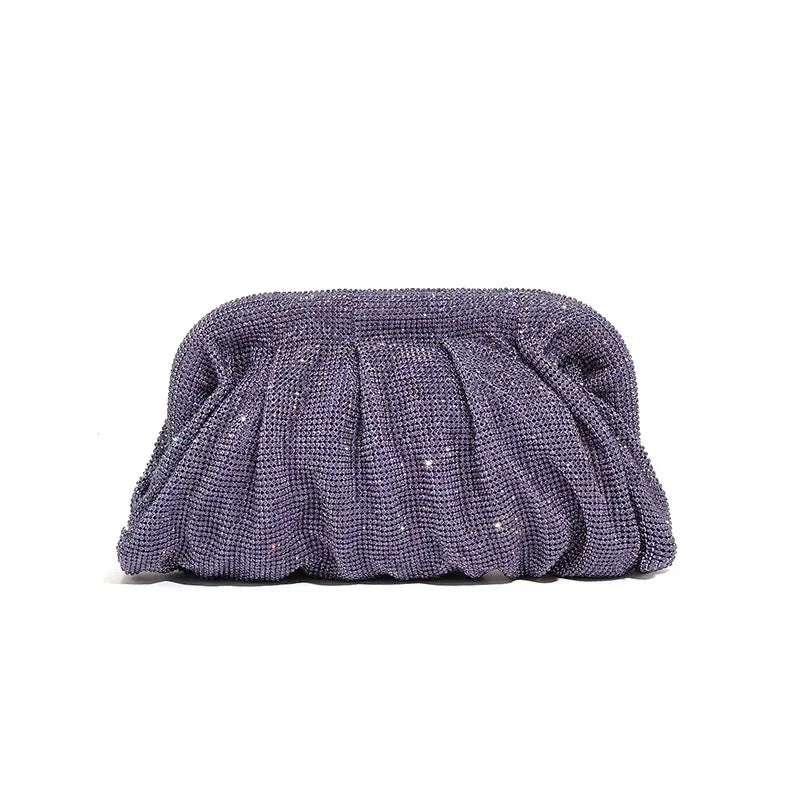 Glamourosa bolsa de noite com pérolas e strass para mulheres | Embreagem elegante para performance em palco | Bolsa brilhante para festa de casamento e baile