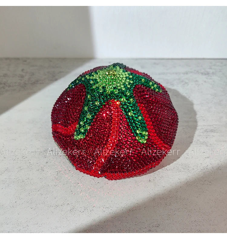 Alizekerr rosa em forma de cristal sacos de noite feminino lindo chique strass flor bolsas embreagem e bolsas festa casamento nupcial