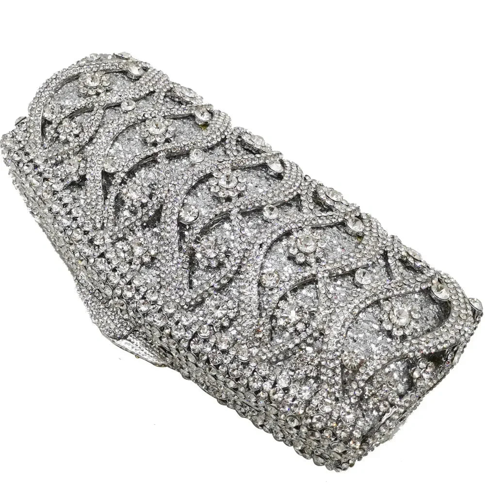 Bolsa De Diamante E Bolsa Para Mulheres, Embreagem De Metal, Sacos De Noite, Festa De Casamento, Cocktail, Boutique Fgg, Em estoque